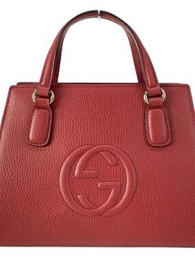 GUCCI Soho 607722 Red Leather Handbag
